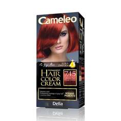 Крем-краска для волос Cameleo, краска для волос 7.45 Интенсивный Красный Delia Cosmetics