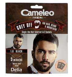 Крем-краска для волос, бороды и усов 1.0 черный, 2х15 мл Delia Cosmetics, Cameleo Men