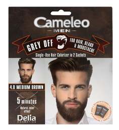 Крем-краска для волос, бороды и усов 4.0 Medium Brown, 2x15 мл Delia Cosmetics, Cameleo Men