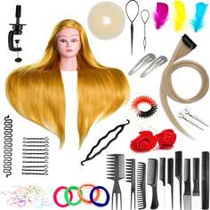 Набор тренировочных насадок Ilsa 90 Lightb, синтетические волосы + 80 аксессуаров + ручка, парикмахерская насадка для расчесывания, тренировочная насадка, Calissimo