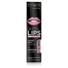 Эвелин Косметикс, о! My Lips, Набор: матовая жидкая помада и карандаш для губ, № 03 Rose Nude, Eveline Cosmetics