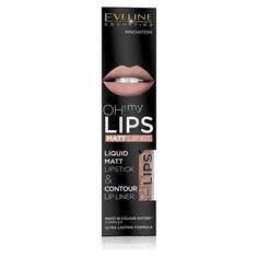 Эвелин Косметикс, о! My Lips, Набор: матовая жидкая помада и карандаш для губ, № 08 Lovely Rose, Eveline Cosmetics