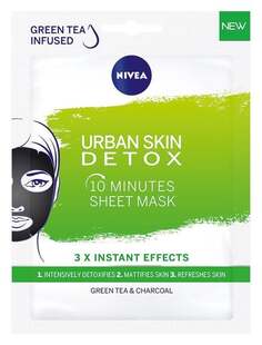 Тканевая маска, 10 минут, 1 шт. Nivea, Urban Skin Detox