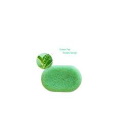 Спонж конжаковый для лица, Овал, Зеленый чай, 8 х 7 см, производитель Бебевиса, Bebevisa