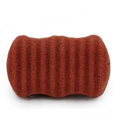 Конжаковый спонж для лица и тела, Волна, с добавлением французской красной глины, 10 х 6 см, производитель Бебевиса, Bebevisa
