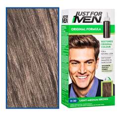 Обезжиривающая краска для волос Just For Men для мужчин 66мл с витамином Е, ромашка H30 Светло-средне-коричневый, inna