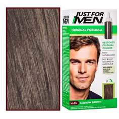 Краска-обезжириватель для волос Just For Men для мужчин 66мл с витамином Е, ромашка H35 Medium Brown, inna