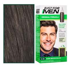 Краска-обезжириватель для волос Just For Men для мужчин 66мл с витамином Е, ромашка H45 Темно-коричневый Черный, inna