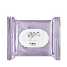 Отшелушивающие и освежающие салфетки для лица, 20 шт. Kiko Milano, Pure Clean Scrub &amp; Peel Wipes
