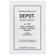 Депо, НЕТ. 102 Anti-Dandruff, Очищающий шампунь для волос против перхоти для мужчин без SLS, 10 мл, Depot