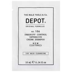 Депо, НЕТ. 106 Dandruff Control, Крем-шампунь против перхоти для мужчин, нежный, без SLS, увлажняющий, 10 мл, Depot
