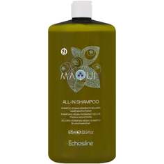 Нежный шампунь, который увлажняет сухие и поврежденные волосы, очищает и увлажняет, 975 мл Echosline Maqui 3 All in Shampoo -