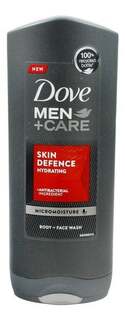 Гель для душа Dove Men+Care Skin Defense Hydration для мытья лица и тела 400мл