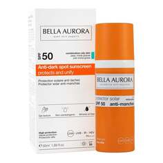 Крем солнцезащитный SPF 50+ против обесцвечивания для комбинированной и жирной кожи, 50 мл Bella Aurora