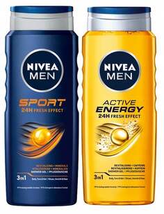 Гель для душа, смесь 2x500мл Nivea Men Sport&amp;Active Energy
