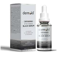 Сыворотка для лица против пятен с активированным углем, 30 мл Anti Blemish Active Charcoal Black Serum, dermokil