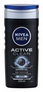 Гель для душа для лица, тела и волос для мужчин 250мл Nivea Men Active Clean