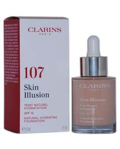 Увлажняющая и осветляющая тональная основа 107 Beige, SPF 15, 30 мл Clarins, Skin Illusion