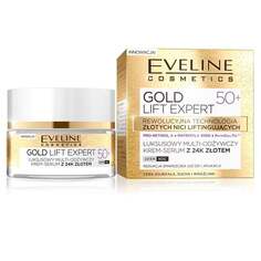 Роскошный мультипитательный крем-сыворотка с 24-каратным золотом день/ночь, 50 мл Eveline Cosmetics, Gold Lift Expert 50+