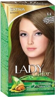 Краска для волос, 5.4 Светло-каштановый Lady in Color, 160 г Palacio