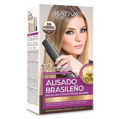 Катива Алисадо Бразильский блондин | Набор для кератинового выпрямления светлых волос: шампунь до процедуры 15мл + шампунь после процедуры 30мл + кондиционер 30мл + маска для выпрямления 150мл, Kativa