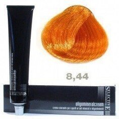 Олигоминеральная, Краска для волос 8.44 Светлый блондин оранжево-медный Selective