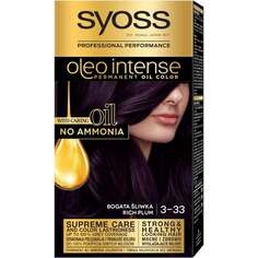 Интенсивная стойкая краска для волос с маслами 3-33 насыщенный сливовый Syoss Oleo