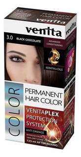 Краска для волос с системой защиты цвета 3.0 Черный шоколад Venita, Color