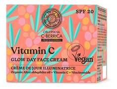 Облепиха C-Berrica Vegan, крем для лица осветляющий с фильтром SPF 20 и витамином С 50мл, Oblepikha C-Berrica