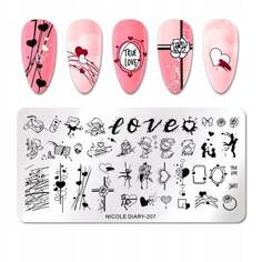 Пластина для штампов для ногтей LOVE HEART, Frezarkowo