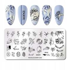 Пластина для штампов для ногтей NATURE FLOWERS, Frezarkowo