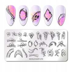 Штамп для дизайна ногтей «Цветы весна-лето» Nicole Diary-270, Frezarkowo