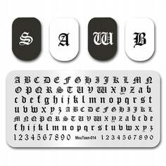 Шаблоны пластин для штампов для ногтей с буквами алфавита Mouteen-014, Frezarkowo