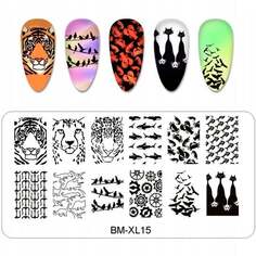 Пластина для штампов для ногтей Cat Patterns BM-XL15, Frezarkowo