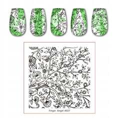 Пластина для штамповки ногтей TRANSFERS TREE LEAVES, Frezarkowo