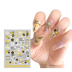 Наклейки для украшения ногтей с цветочными узорами Holo B-136, Frezarkowo