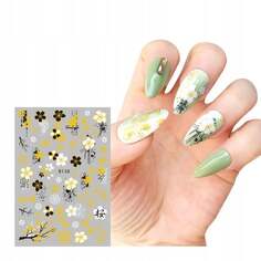 Наклейки для украшения ногтей с цветочными узорами Holo B-138, Frezarkowo