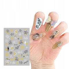 Наклейки для украшения ногтей с цветочными узорами Лето B-139, Frezarkowo