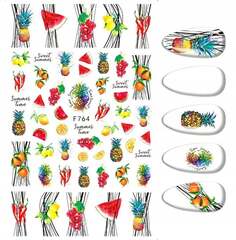 Наклейки для дизайна ногтей, эскизы фруктовых узоров, Frezarkowo