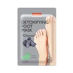 Очищающая маска для ног с углем 1 пара Purederm Detoxifying Foot Mask «Charcoal»