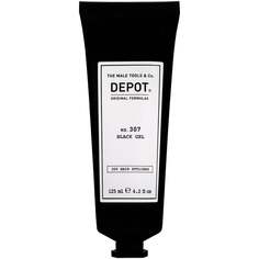 Депо, НЕТ. 307 Black Gel, Гель для моделирования черных волос, временно закрашивает седину с помощью глицерина, 125 мл, Depot