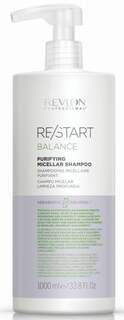 Мицеллярный очищающий шампунь 1000 мл REVLON RESTART, Revlon Professional