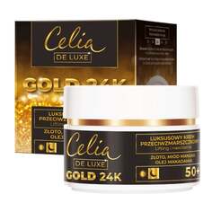 Крем для лица дневной и ночной 50+, 50 мл Celia, De Luxe Gold 24k