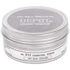 Депо, нет. 312 Charcoal Paste, Угольная пластичная паста для укладки всех типов волос с УФ-фильтром, 75 мл, Depot