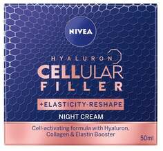 Ночной крем против морщин 50 мл Nivea, Hyaluron Cellular Filler + Elasticity Reshape