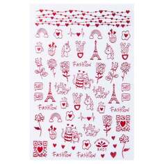 Наклейки для ногтей, тонкая самоклеящаяся лента ко Дню святого Валентина, красный № R401 MollyLac, Molly Lac