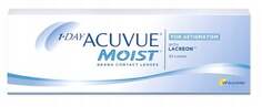 Для астигматизма, однодневные контактные линзы, 30 шт. Optic, Acuvue Moist , бесцветный