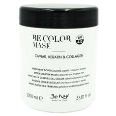 Увлажняющая маска с кератином и коллагеном для окрашенных волос, защищает цвет, регенерирует, питает Be Hair BE COLOR Caviar