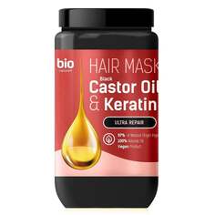 Маска для волос с черным касторовым маслом и кератином, 946мл Bio Naturell