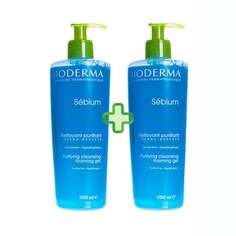 Антибактериальный гель для умывания лица, 2x500 мл Bioderma, Sebium